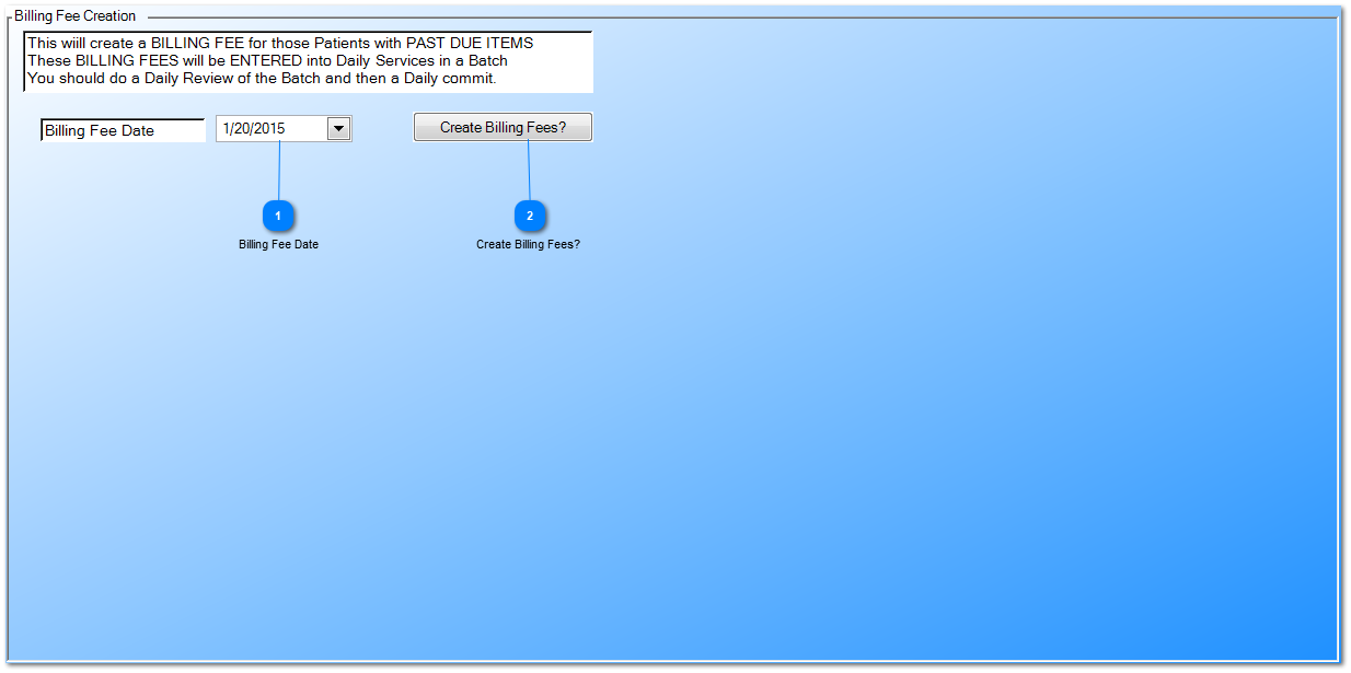 Billing Fee Creation