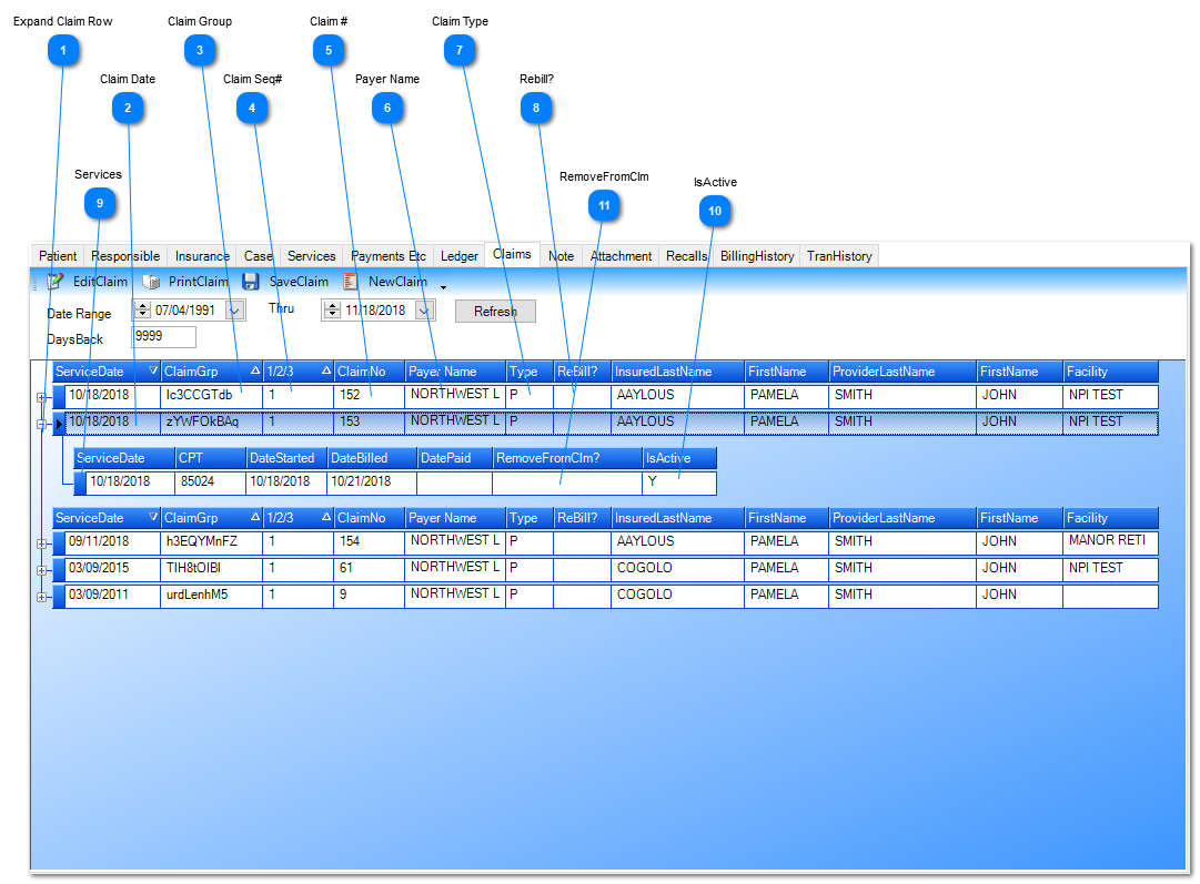Claims Grid