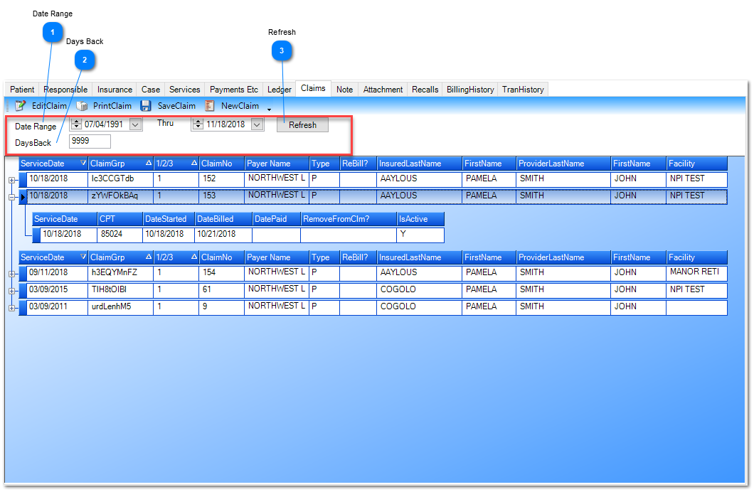Claims Parameters