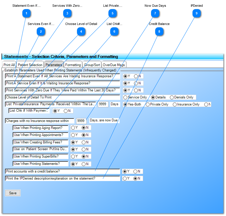 Parameters To Use When Printing Statements
